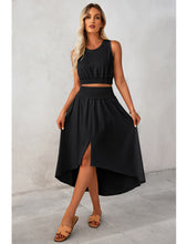LUVAMIA Women Business Elegant Skirt High-Waist Matching Short Crop Top