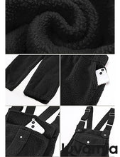 Women's No Stretch Adjustable Fleece Overalls Casual Jumpsuits With Pockets