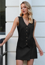 LUVAMIA Women's Business Vest Suit Set Sleeveless Blazer Skirt Outfit Workwear Matching