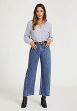 LUVAMIA Women's Barrel Style High Waist Jeans Regular Fit Slight Stretch with pocket