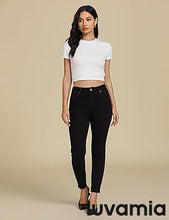 LUVAMIA Women's Full Length High Waist Skinny Fit Denim Slight Stretch Slim Jeans