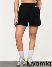 LUVAMIA Women's High Waist Elastic Waistband Shorts Regular Comfort Silhouette