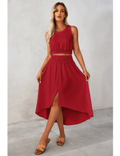 LUVAMIA Women Business Elegant Skirt High-Waist Matching Short Crop Top