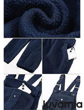 Women's No Stretch Adjustable Fleece Overalls Casual Jumpsuits With Pockets