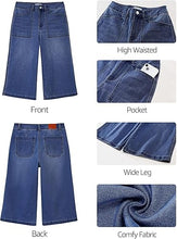 luvamia FleXclusive Capri Jeans for Women Wide Leg Trendy High Waisted Casual Summer Stretchy Denim Culottes Capri Pants with Pocket