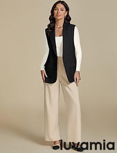 luvamia Women's sleeveless business style lapel vest jacket
