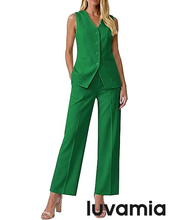 luvamia Two Piece Sets for Women Vest Pantsuits Set Dressy Business Casual Outfits