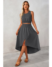 LUVAMIA Women Business Elegant Skirt High-Waist Matching Short Crop Top