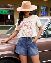 luvamia FleXclusive Jean Shorts for Women High Waisted Baggy Wide Leg Elastic Waist Mom Denim Shorts 4" Inseam Casual Summer Jorts