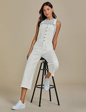 LUVAMIA Women Sleeveless Adjustable Strap One Piece Casual Denim Harem Overall