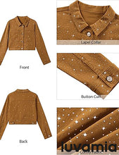 luvamia Cropped Jean Jacket Women Trendy Rhinestone Embellished Going Out Party Short Stretchy Trucker Denim Jackets