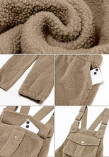 Women's No Stretch Adjustable Fleece Overalls Casual Jumpsuits With Pockets