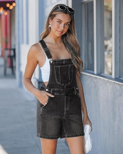 luvamia FleXclusive Denim Overalls for Women Loose Fit Baggy Jean Shorts Overall Bib Summer Casual Stretchy Adjustable Shortalls