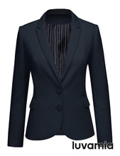luvamia Women's Long Sleeve Formal Notch Lapel Button Down Blazer Pockets Jacket