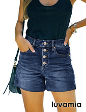 luvamia Women's Casual Ripped Denim Shorts High Rise Distressed Rolled Hem Jeans Shorts