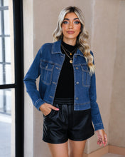 luvamia 2023 Jean Jackets for Women Fashion Cropped Denim Trucker Jacket Stretchy Utility Shacket Jacket with Pockets