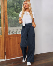 GRAPENT Womens Cargo Pants Wide Leg Baggy High Rise Pull On Elastic Waist Stretch Loose Pants with Pocket 90s Outfit Y2K