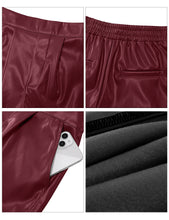 luvamia Faux Leather Shorts for Women High Wasited Pull On Pleated Side Slit Pleather Shorts with Elastic Waist Pockets