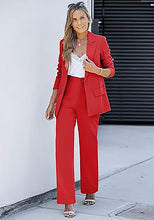 luvamia 2 Piece Outfits for Women Dressy Blazer Jackets High Waisted Straight Leg Pants Suits Set Business Casual Office