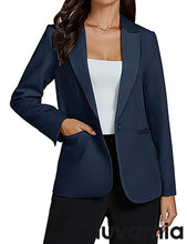 LUVAMIA Women's Classic Button Blazer Single Jacket Coat Long Sleeve