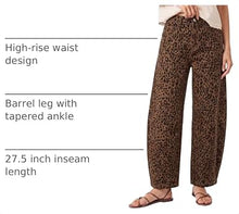 luvamia FleXcLusive Barrel Jeans Women High Waisted Baggy Leopard Cheetah Denim Pants Wide Leg Jeans for Women Trendy Stretchy, Ankle Length, Front Seam, Loose Fit, 27.5 Inch Inseam, Country Concert Outfits
