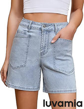 luvamia FleXclusive Jean Shorts Womens High Waisted Trendy Stretchy Denim Shorts Casual Summer Jorts with Pockets Concert Outfits