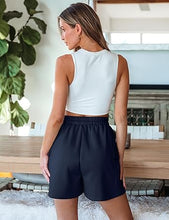 LUVAMIA Women's Wide Leg Lounge Shorts Elastic Waist Drawstring Sport Brief Casual Comfy Cozy Shorts