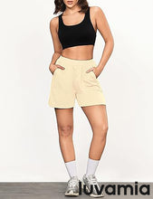 LUVAMIA Women's High Waist Elastic Waistband Shorts Regular Comfort Silhouette