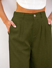 luvamia Bermuda Shorts for Women High Waisted Linen Dressy Casual Pleated Wide Leg Summer Shorts with Elastic Waist