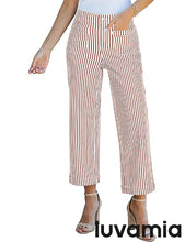 luvamia Stripe High Waist Wide Leg Jeans for Women