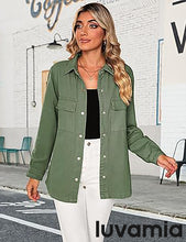 luvamia 2025 Jean Jackets for Women Fashion Oversized Button Down Denim Jacket Western Fall Shacket Jacket with Pockets