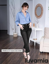 luvamia Capri Jeans for Women High Waisted Slim Straight Stretchy Denim Capris Pants Welt Pockets Casual Cropped Jeans