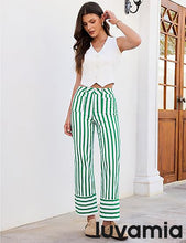 luvamia Striped Jeans for Women Wide Leg High Waisted Trendy Patch Pockets Stretchy Denim Pants Casual Trouser Jeans