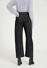 LUVAMIA Women's Barrel Style High Waist Jeans Regular Fit Slight Stretch with pocket