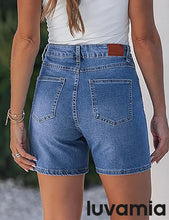 luvamia FleXclusive Jean Shorts for Women High Waisted Trendy Drawstring Stretchy Denim Shorts Summer Casual Jorts with Pockets