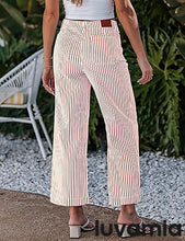 luvamia Stripe High Waist Wide Leg Jeans for Women