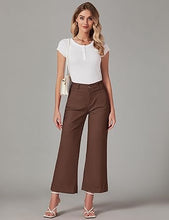 luvamia Wide Leg Jeans for Women Trendy High Waisted Flare Jeans Cropped Denim Pants Stretchy Baggy with Patch Pockets