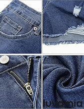 luvamia Jean Shorts for Women High Waisted Stretchy Distressed Denim Shorts Ripped Frayed Raw Hem Summer Casual Shorts