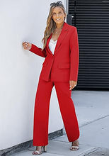 luvamia 2 Piece Outfits for Women Dressy Blazer Jackets High Waisted Straight Leg Pants Suits Set Business Casual Office