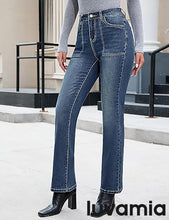 luvamia Bootcut Jeans for Women Trendy High Waisted Classic Boot Cut Stretchy Denim Pants Patch Pocket Trouser Jeans