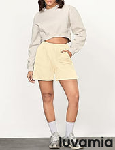 LUVAMIA Women's High Waist Elastic Waistband Shorts Regular Comfort Silhouette