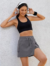 LUVAMIA Women's Active Breathable High Waisted Regular Relaxed Fit Shorts Skort.