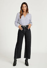LUVAMIA Women's Barrel Style High Waist Jeans Regular Fit Slight Stretch with pocket