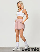 LUVAMIA Women's Brief High-Waisted Elastic-Waist Athletic Wide-Leg Shorts