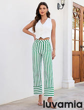 luvamia Striped Jeans for Women Wide Leg High Waisted Trendy Patch Pockets Stretchy Denim Pants Casual Trouser Jeans