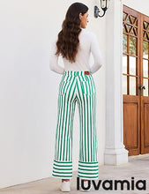 luvamia Striped Jeans for Women Wide Leg High Waisted Trendy Patch Pockets Stretchy Denim Pants Casual Trouser Jeans