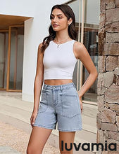 luvamia FleXclusive Jean Shorts Womens High Waisted Trendy Stretchy Denim Shorts Casual Summer Jorts with Pockets Concert Outfits