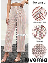 luvamia Stripe High Waist Wide Leg Jeans for Women