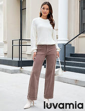 LUVAMIA Timeless High Waisted Flare Jeans Breathable Denim All Season Styling Functional Pockets