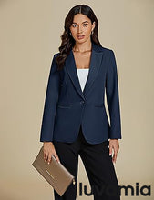 LUVAMIA Women's Classic Button Blazer Single Jacket Coat Long Sleeve